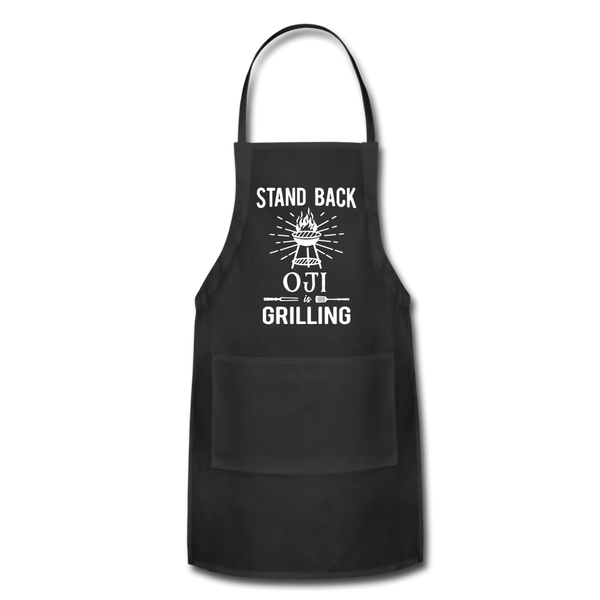 Stand Back Oji Is Grilling Adjustable Apron - black