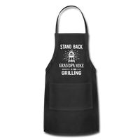 Stand Back Grandpa Mike Is Grilling Adjustable Apron - black