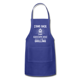 Stand Back Grandpa Mike Is Grilling Adjustable Apron - royal blue