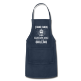 Stand Back Grandpa Mike Is Grilling Adjustable Apron - navy