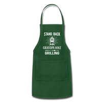 Stand Back Grandpa Mike Is Grilling Adjustable Apron - forest green