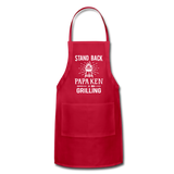 Stand Back Papa Ken Is Grilling Adjustable Apron - red