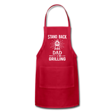 Stand Back Dad Is Grilling Adjustable Apron - red