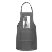 White American Flag Grilling Tools Adjustable Apron - charcoal