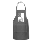 White American Flag Grilling Tools Adjustable Apron - charcoal