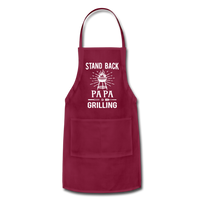 Stand Back Pa Pa Is Grilling Adjustable Apron - burgundy