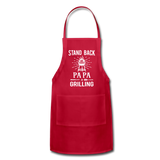 Stand Back Pa Pa Is Grilling Adjustable Apron - red