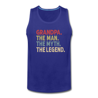 Grandpa The Man the Myth the Legend Men’s Premium Tank - royal blue