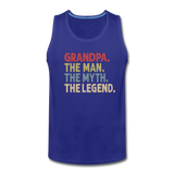 Grandpa The Man the Myth the Legend Men’s Premium Tank - royal blue