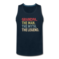 Grandpa The Man the Myth the Legend Men’s Premium Tank - deep navy
