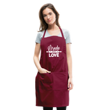 Made with Love Adjustable Apron - burgundy