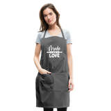 Made with Love Adjustable Apron - charcoal