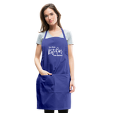 In This Kitchen We Dance Adjustable Apron - royal blue