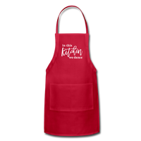 In This Kitchen We Dance Adjustable Apron - red