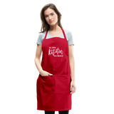 In This Kitchen We Dance Adjustable Apron - red