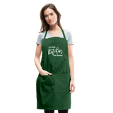 In This Kitchen We Dance Adjustable Apron - forest green
