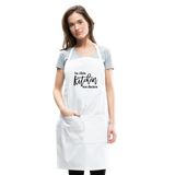 In This Kitchen We Dance Adjustable Apron - white