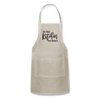 In This Kitchen We Dance Adjustable Apron - natural
