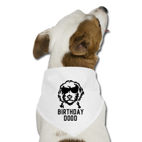 Birthday Dood Dog Bandana - white