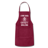 Stand Back Grampy Is Grilling Adjustable Apron - burgundy