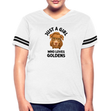 Just a Girl Who Loves Goldens Women’s Vintage Sport T-Shirt - white/black
