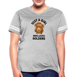 Just a Girl Who Loves Goldens Women’s Vintage Sport T-Shirt - heather gray/white