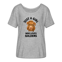 Just a Girl Who Loves Goldens Women’s Flowy T-Shirt - heather grey