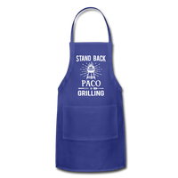 Stand Back Paco Is Grilling Adjustable Apron - royal blue