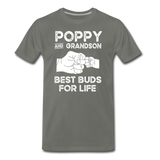Poppy and Grandson Best Buds for Life Men's Premium T-Shirt - asphalt gray