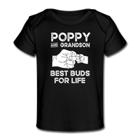 Poppy and Grandson Best Buds for Life Organic Baby T-Shirt - black