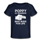 Poppy and Grandson Best Buds for Life Organic Baby T-Shirt - dark navy