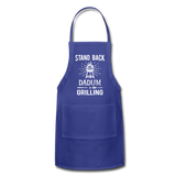 Stand Back Dadum Is Grilling Adjustable Apron - royal blue