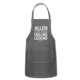 Allen the Man the Myth the Grilling Legend Adjustable Apron - charcoal