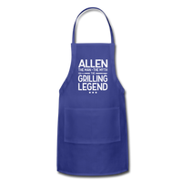 Allen the Man the Myth the Grilling Legend Adjustable Apron - royal blue
