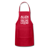 Allen the Man the Myth the Grilling Legend Adjustable Apron - red