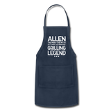 Allen the Man the Myth the Grilling Legend Adjustable Apron - navy