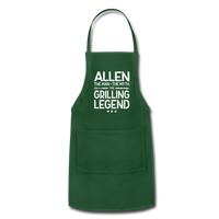 Allen the Man the Myth the Grilling Legend Adjustable Apron - forest green