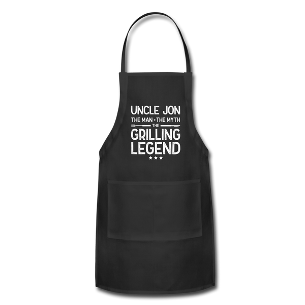 Uncle Jon the Man the myth the Grilling Legend Adjustable Apron - black