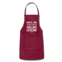Uncle Jon the Man the myth the Grilling Legend Adjustable Apron - burgundy