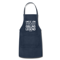 Uncle Jon the Man the myth the Grilling Legend Adjustable Apron - navy