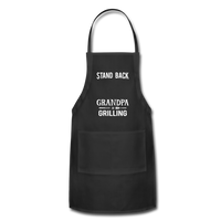 Stand Back Grandpa Is Grilling Blank Adjustable Apron - black