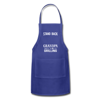 Stand Back Grandpa Is Grilling Blank Adjustable Apron - royal blue
