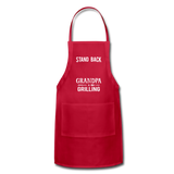 Stand Back Grandpa Is Grilling Blank Adjustable Apron - red