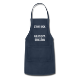 Stand Back Grandpa Is Grilling Blank Adjustable Apron - navy