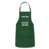 Stand Back Grandpa Is Grilling Blank Adjustable Apron - forest green