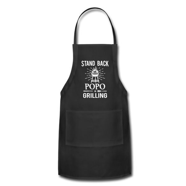 Stand Back Popo Is Grilling Adjustable Apron - black