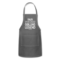 Papi the Man the Myth the Grilling Legend Adjustable Apron - charcoal