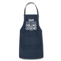 Papi the Man the Myth the Grilling Legend Adjustable Apron - navy