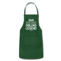Papi the Man the Myth the Grilling Legend Adjustable Apron - forest green