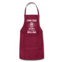Stand Back Pops Is Grilling Adjustable Apron - burgundy